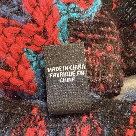 Anthropologie Fringed Knit Cardigan Kimono Shawl Multi-Color One Size - Picture 8 of 9